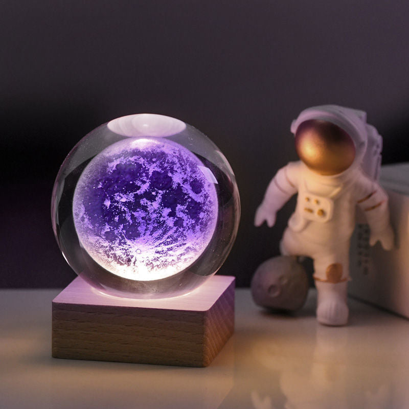 3D Galakse Krystal Kugle Nattelys Dekorativ Lampe