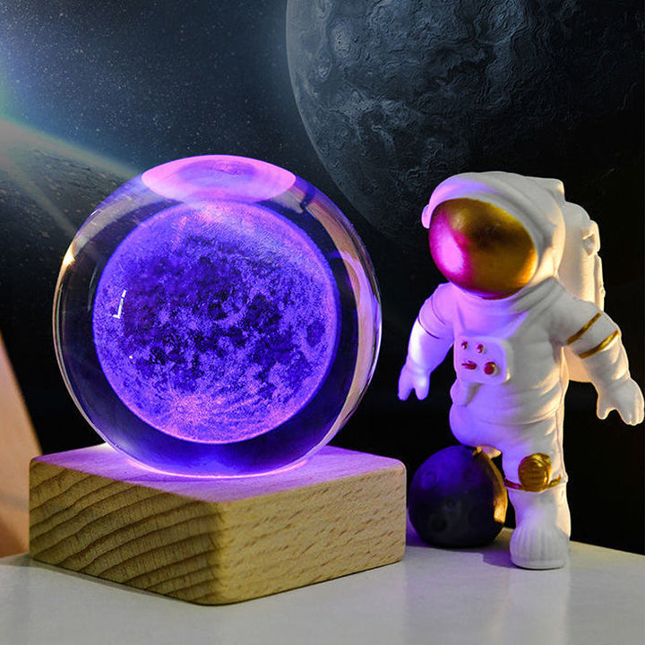 3D Galakse Krystal Kugle Nattelys Dekorativ Lampe