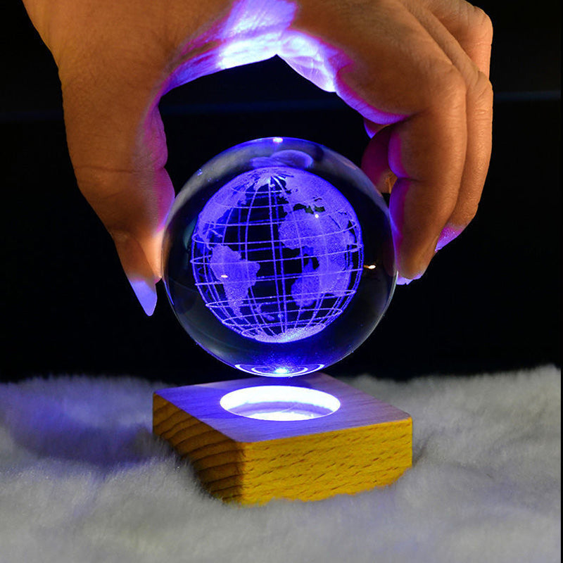 3D Galakse Krystal Kugle Nattelys Dekorativ Lampe