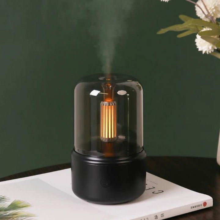 Retro Aroma Diffuser med Nattelys - USB Essential Oil Luftfugter til Hjem og Kontor