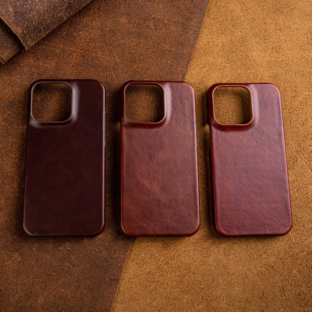 BowLtt|Premium Ægte Læder iPhone Cover (Materiale: Top-Grain Kødhud; Tykkelse: 1,2 mm; Anvendelse: Faldbeskyttelse, Forretnings- &amp; Luksus Daglig Brug)