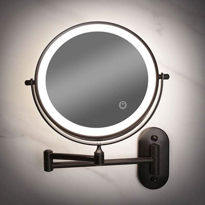 Sort LED Genopladeligt Makeup Spejl – 3-farvet Lys