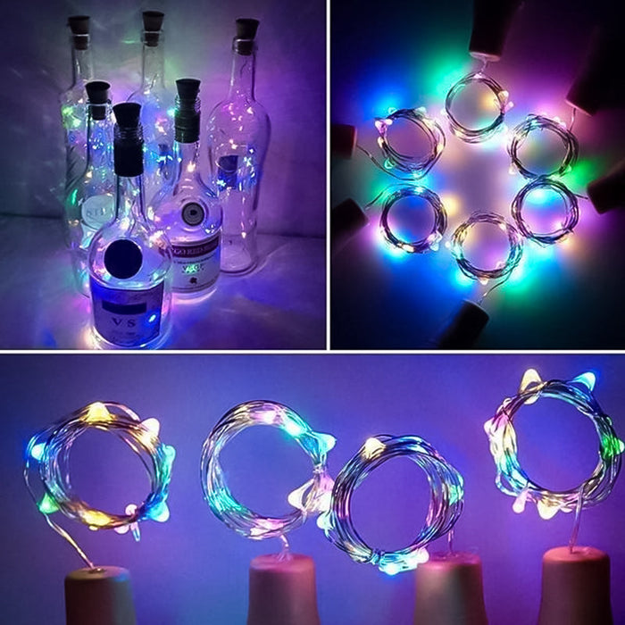 LED Flaske Lys Kork Nattelys DIY Dekorationsgave