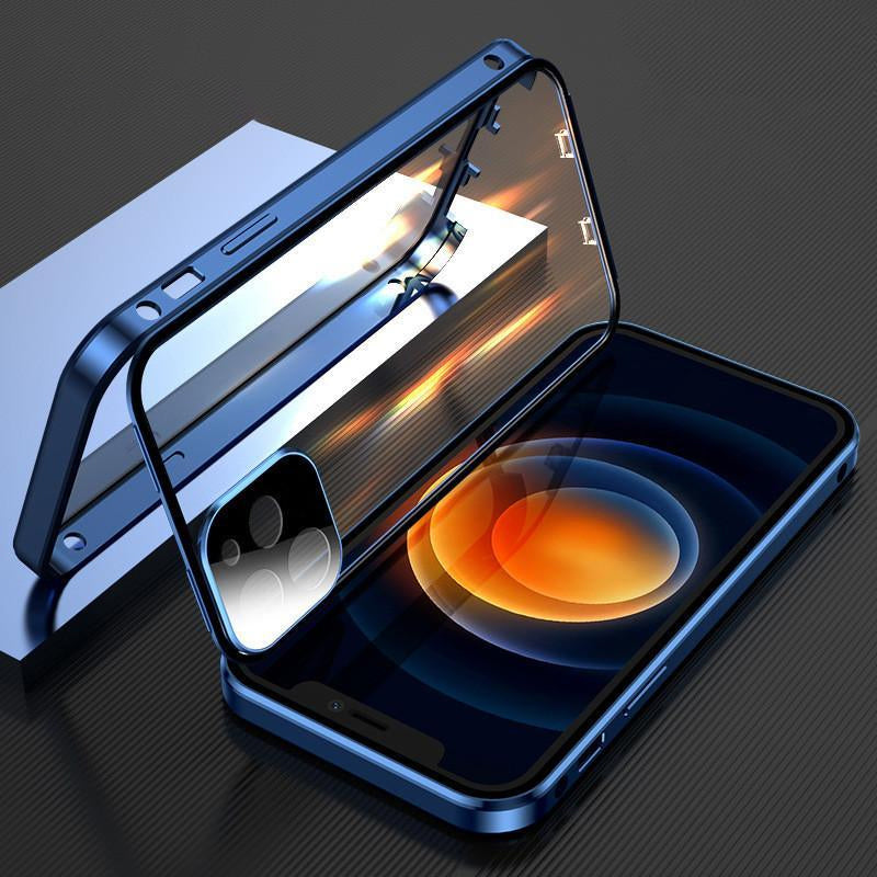 iPhone cover med dobbeltsidet spænde