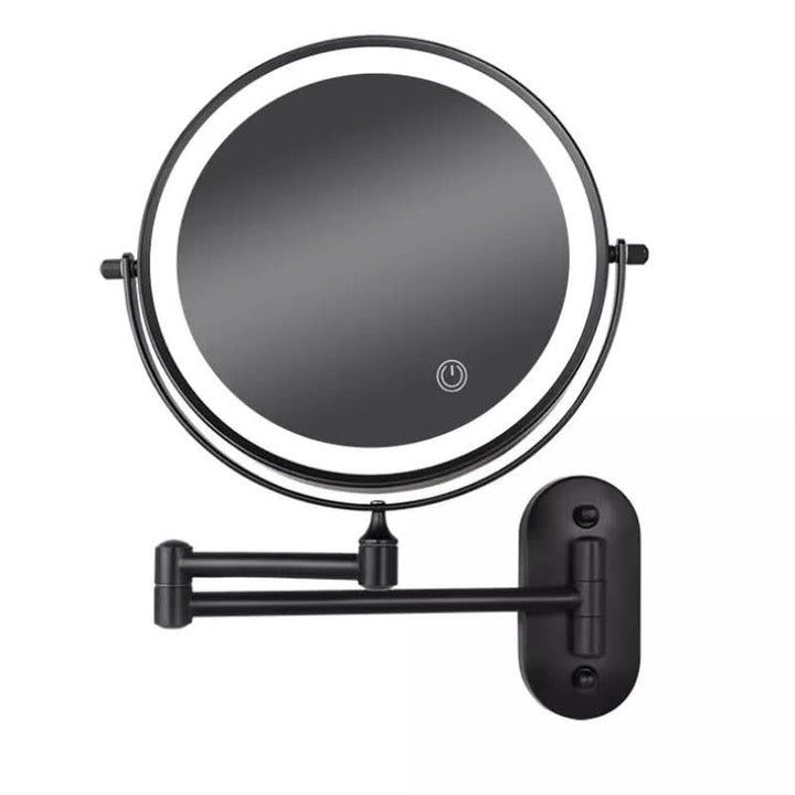 Sort LED Genopladeligt Makeup Spejl – 3-farvet Lys