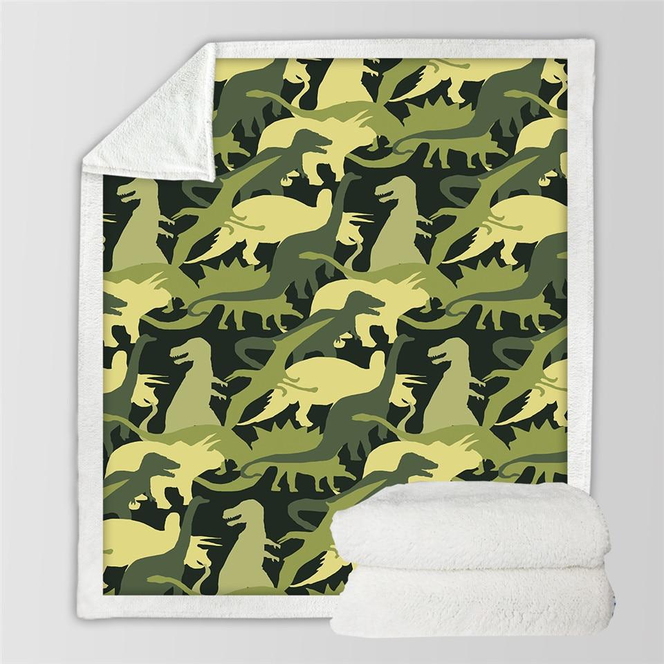 Børnetæppe med dinosaurprint