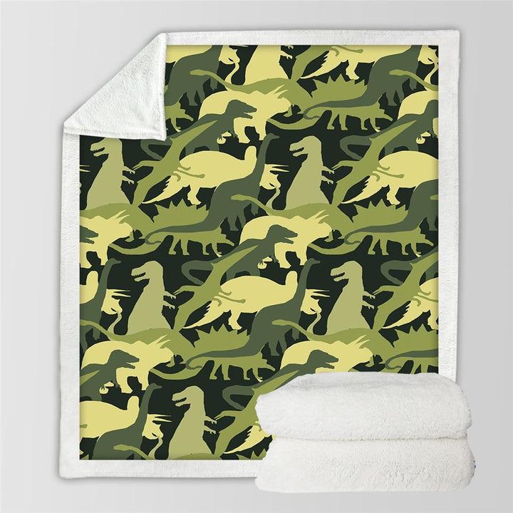 Børnetæppe med dinosaurprint