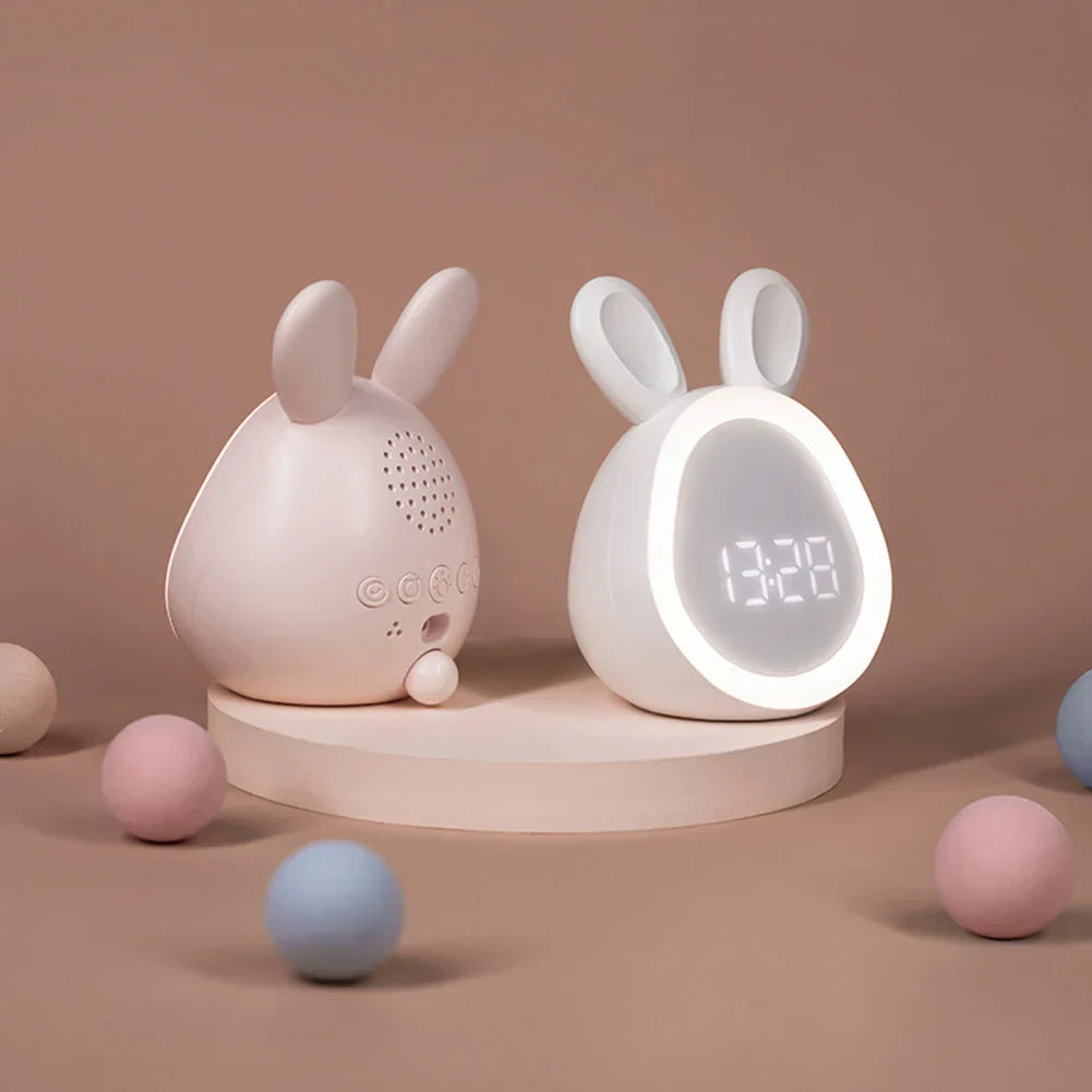 GlowBunny – Sød Børne Vækkeur med Nattelys &amp; Justerbar Lysstyrke