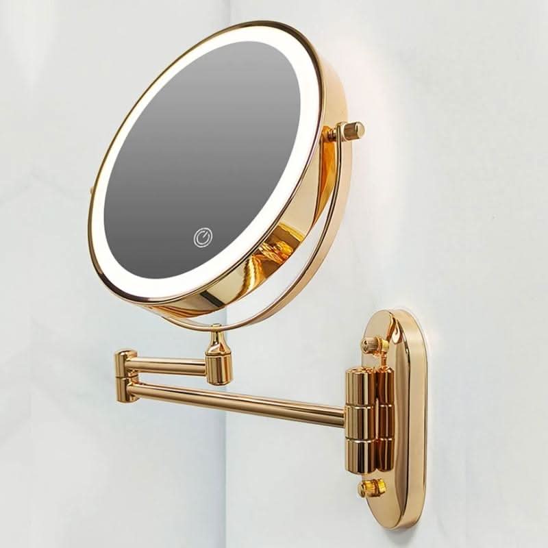 Guld Genopladelig LED Makeup Forstørrelses Spejl