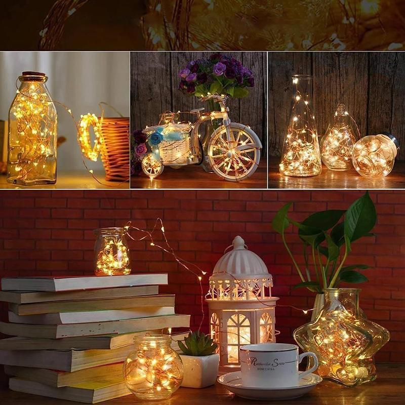 LED Vinflaske Lys Kork Natlampe DIY Dekor Lift - 5/10PCS