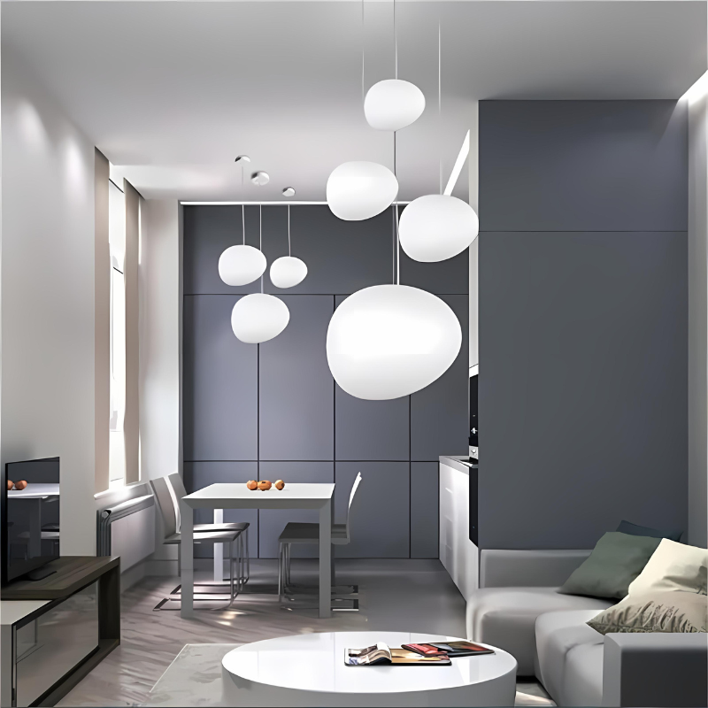 GloStone | Elegant Glas Pebble Pendel Lys