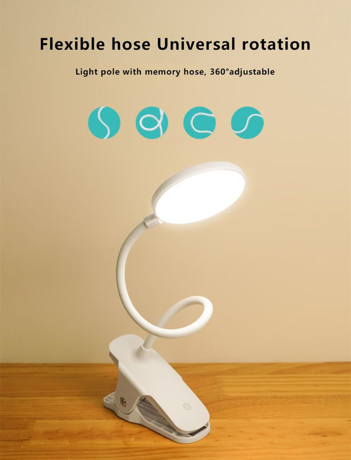 Simpel LED Clip Skrivebordslampe Genopladelig Øjenbeskyttelse Nattelys