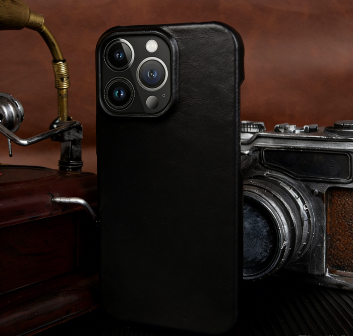 BowLtt|Premium Ægte Læder iPhone Cover (Materiale: Top-Grain Kødhud; Tykkelse: 1,2 mm; Anvendelse: Faldbeskyttelse, Forretnings- & Luksus Daglig Brug)