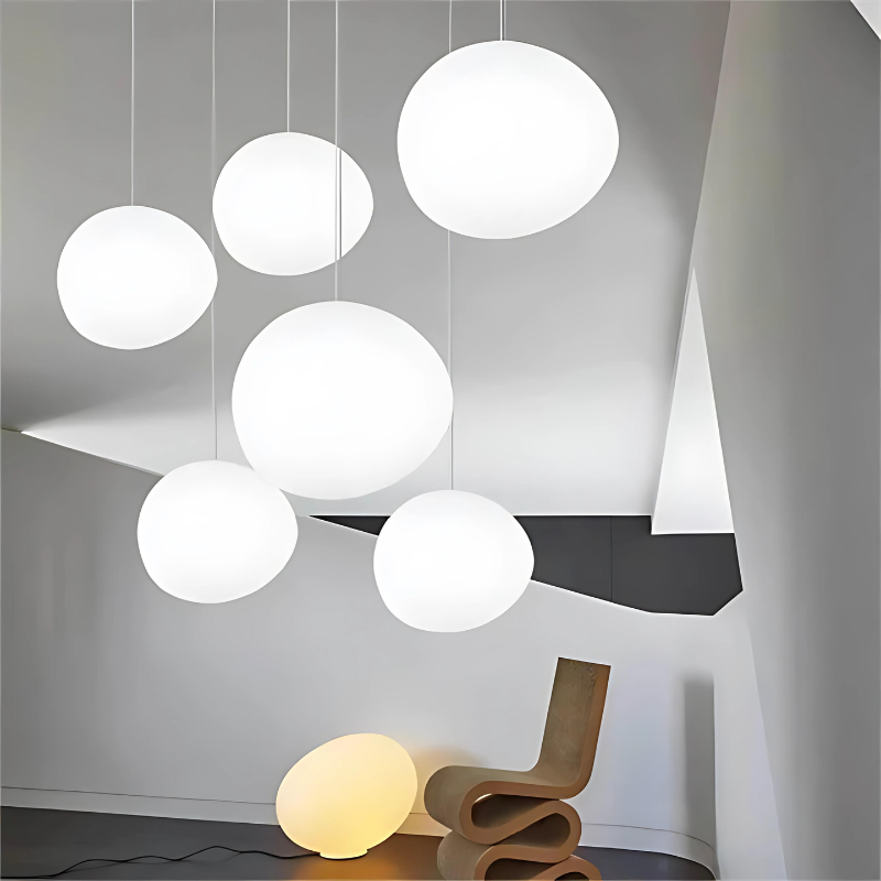 GloStone | Elegant Glas Pebble Pendel Lys