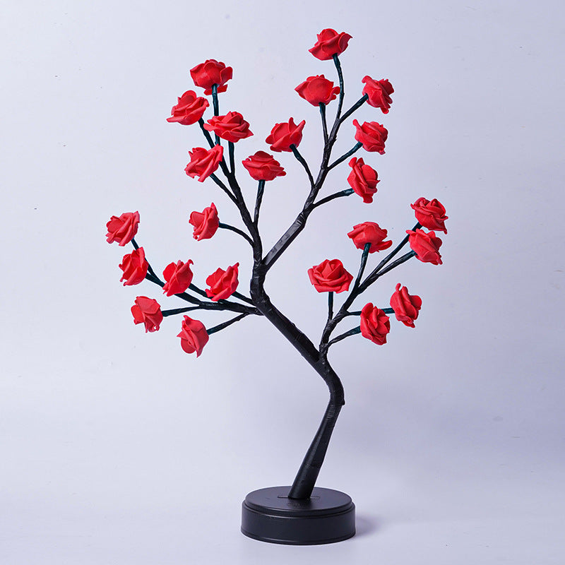 Rosentræ lampe med lysende roser