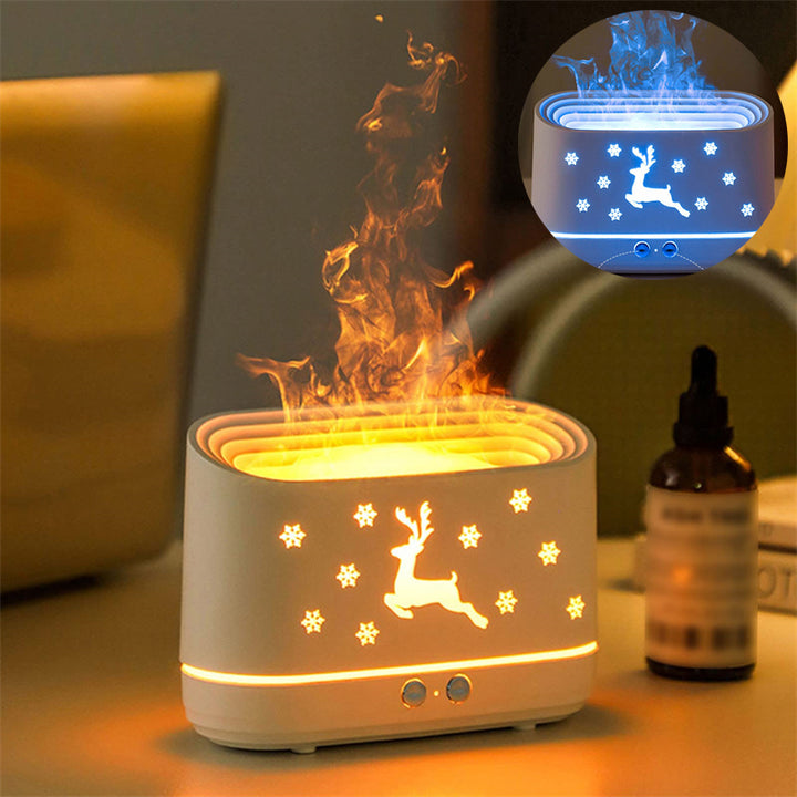 Hvid rensdyrdiffuser med flammelys