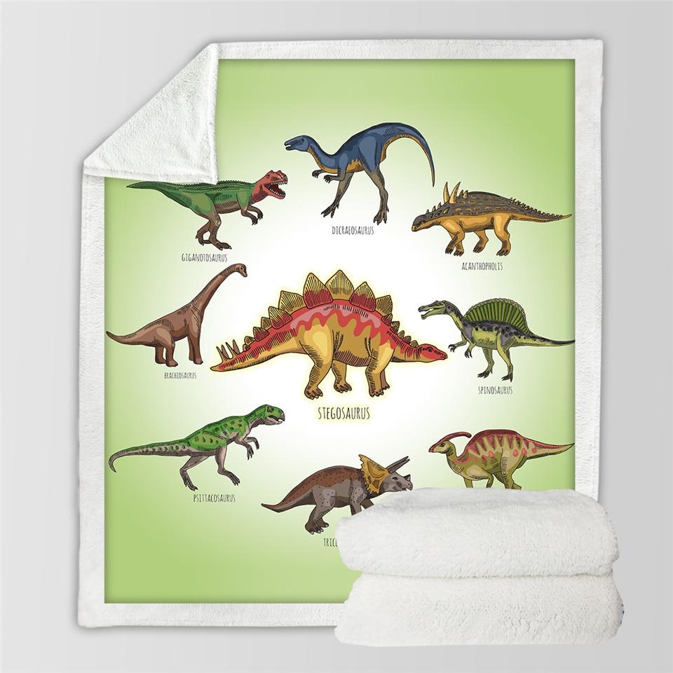 Børnetæppe med dinosaurprint