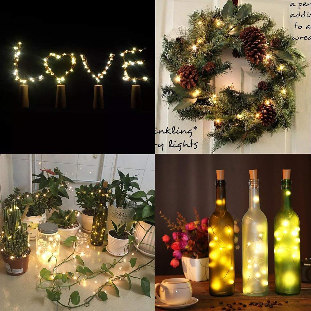 LED Vinflaske Lys Kork Natlampe DIY Dekor Lift - 5/10PCS