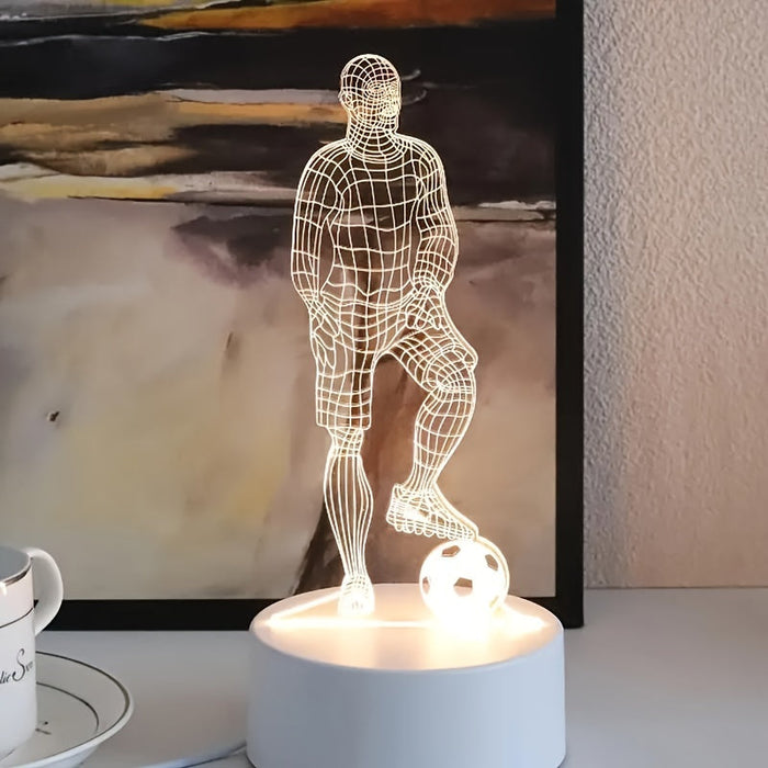 Fodboldspiller 3D Lampe – For en sporty atmosfære