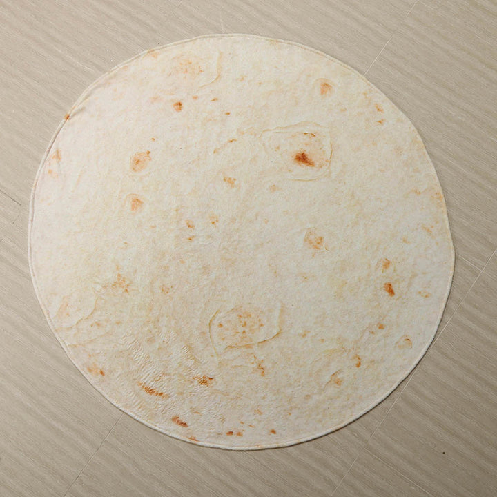 Rundt tortilla tæppe i fleece