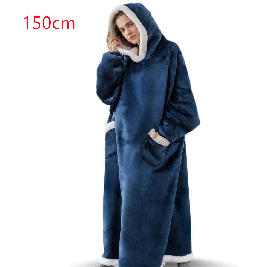 Oversize hoodie-tæppe med teddyfor