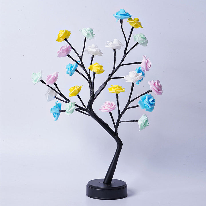 Rosentræ lampe med lysende roser