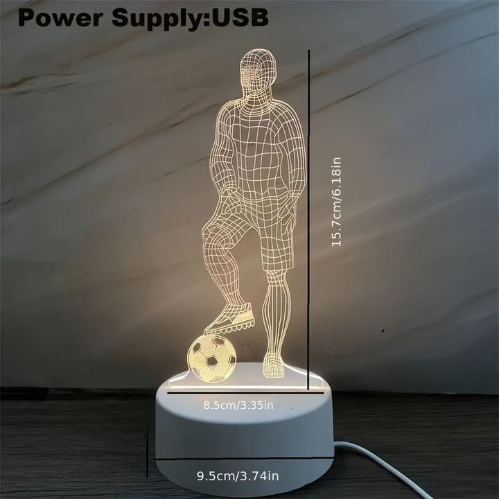 Fodboldspiller 3D Lampe – For en sporty atmosfære