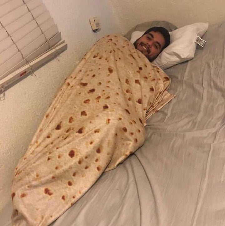Rundt tortilla tæppe i fleece