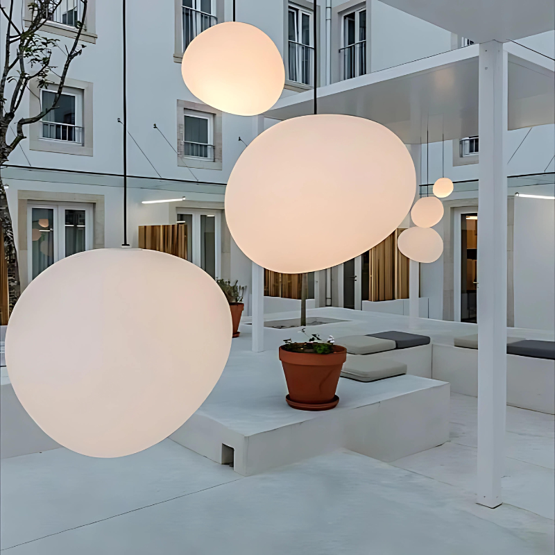 GloStone | Elegant Glas Pebble Pendel Lys