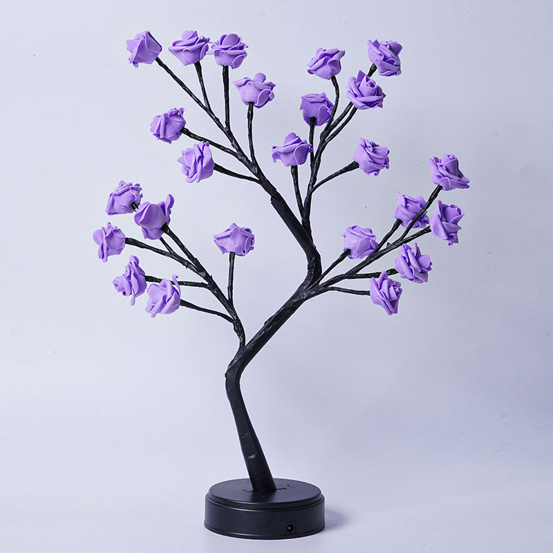 Rosentræ lampe med lysende roser