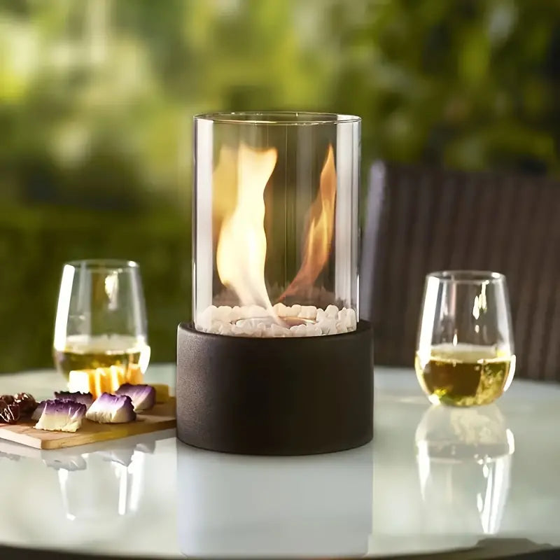 Stilfuld og moderne bordlampe med ild