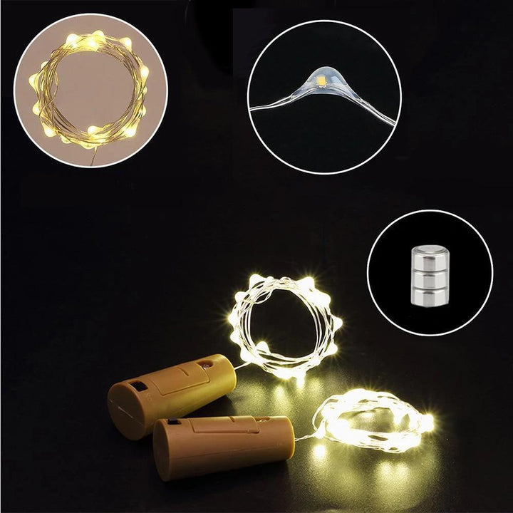 LED Vinflaske Lys Kork Natlampe DIY Dekor Lift - 5/10PCS