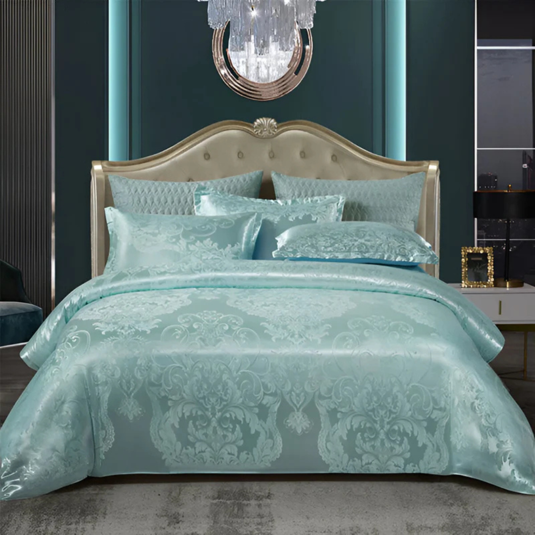 Skøn Satin Dynecover med Blomsterprint