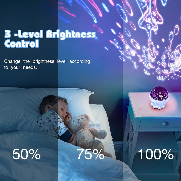 LED Nattelys med Ocean &amp; Stjernehimmel Projektion + Musikfunktion - DreamAura