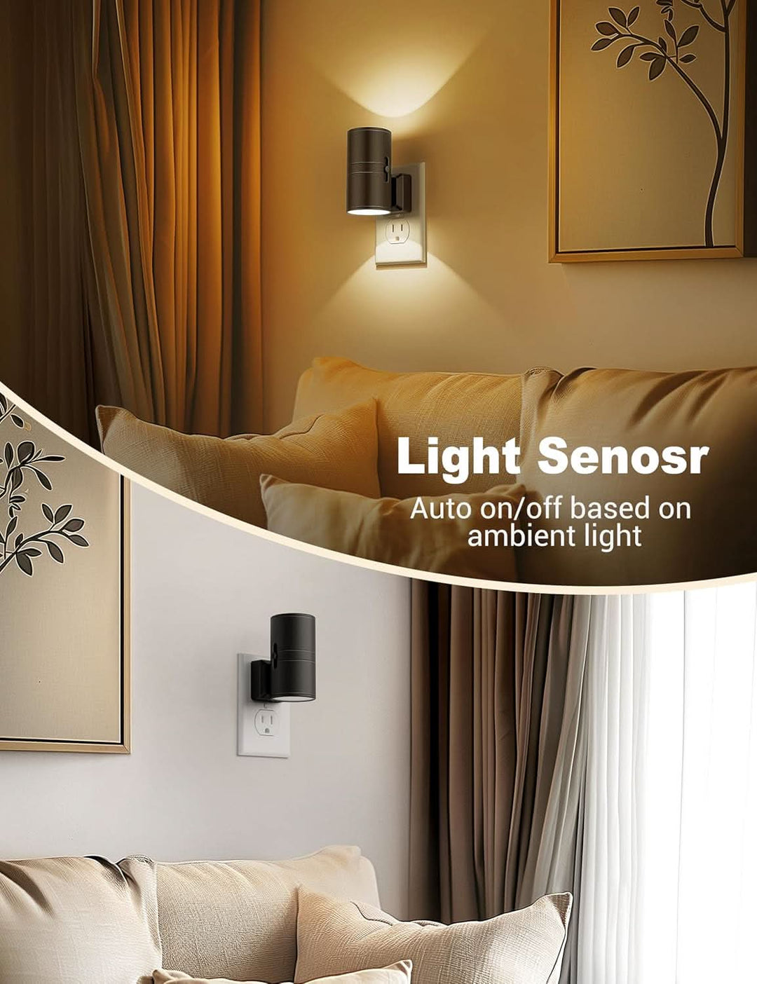 NIGHTSENSE – LED natlys med skumringssensor, blændfri og energieffektiv