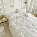 Duvet Cover Sæt med Plisseret Blomsterdesign