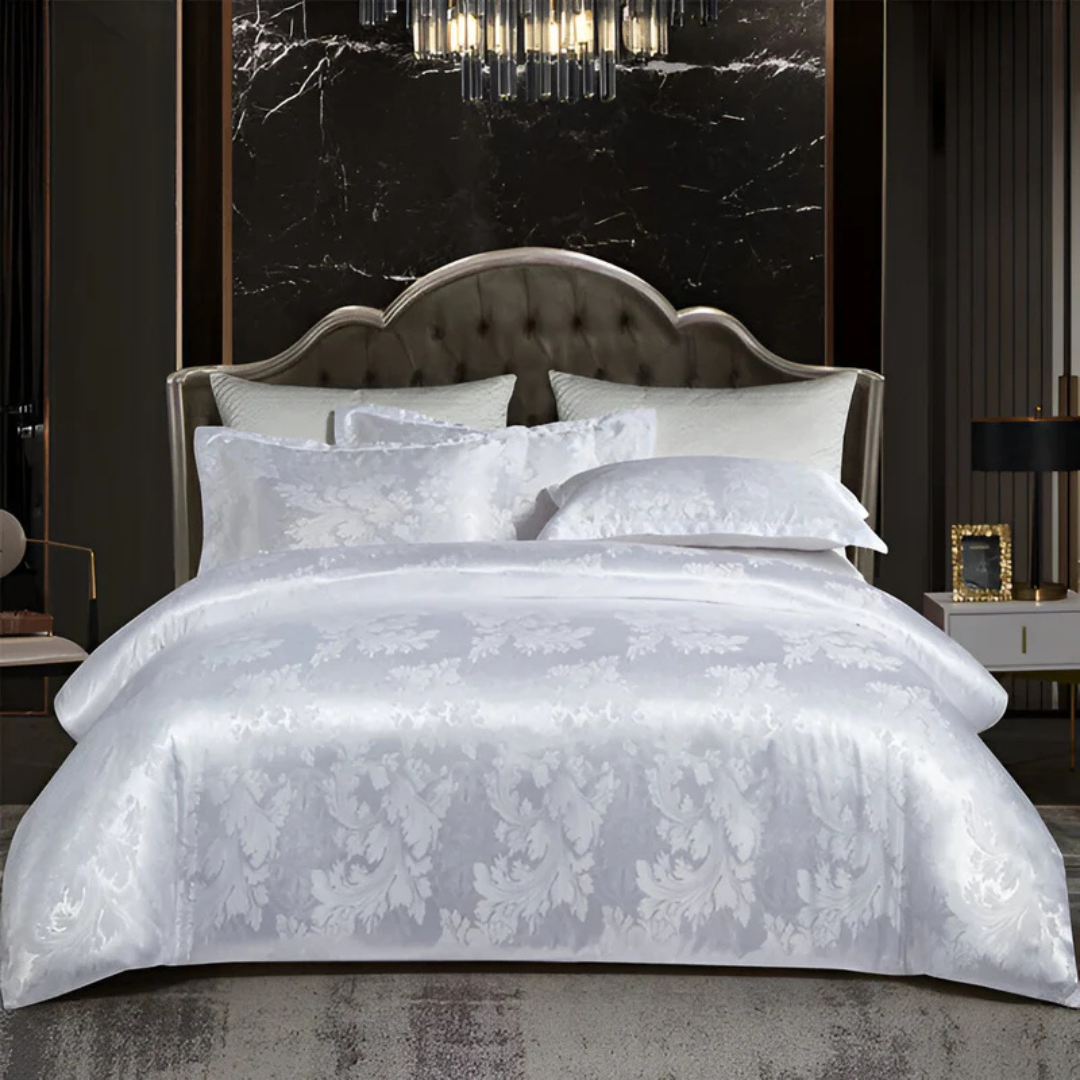 Skøn Satin Dynecover med Blomsterprint