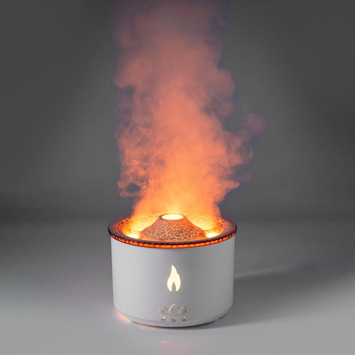 Vulkan aromadiffuser med flammelys og tågeringe
