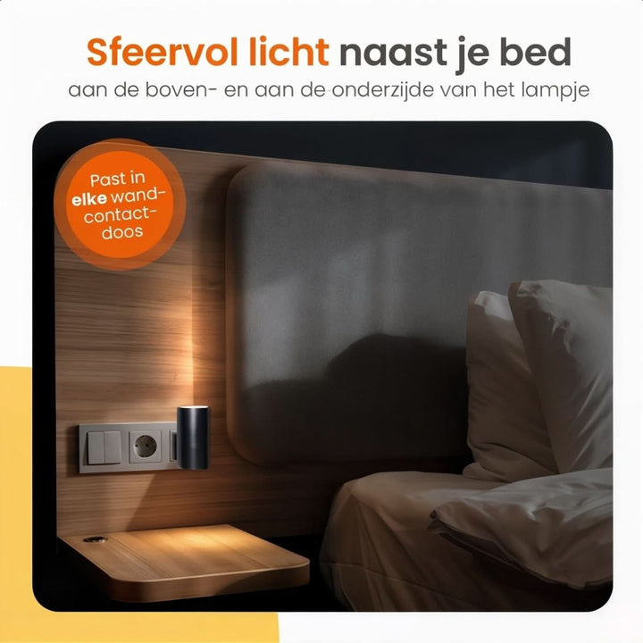 Dæmpbar LED natlampe med dag/nat sensor til behagelig rum belysning