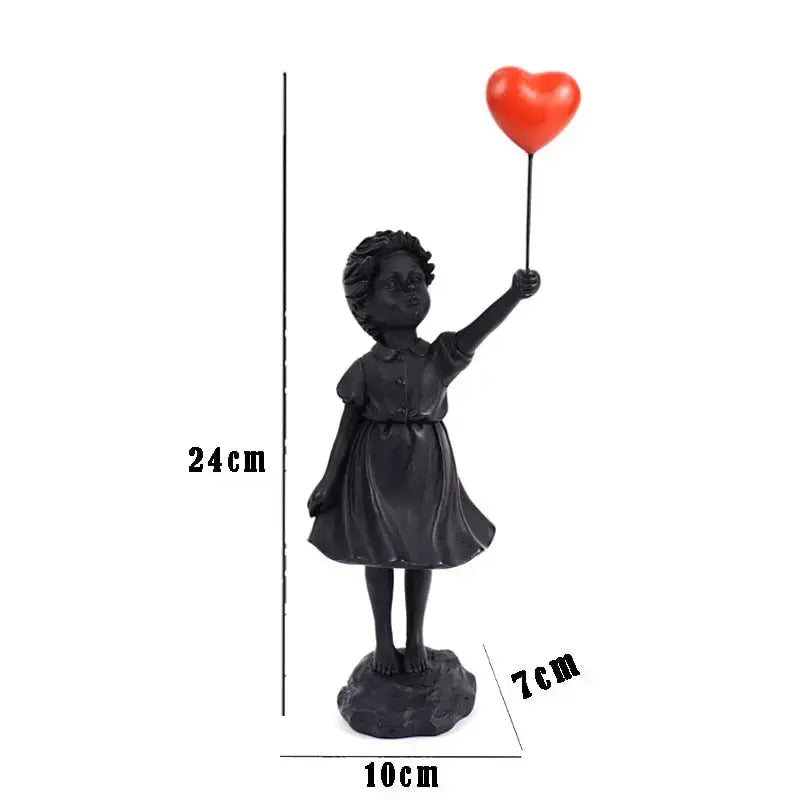 Banksy flyvende Ballonpige Statue