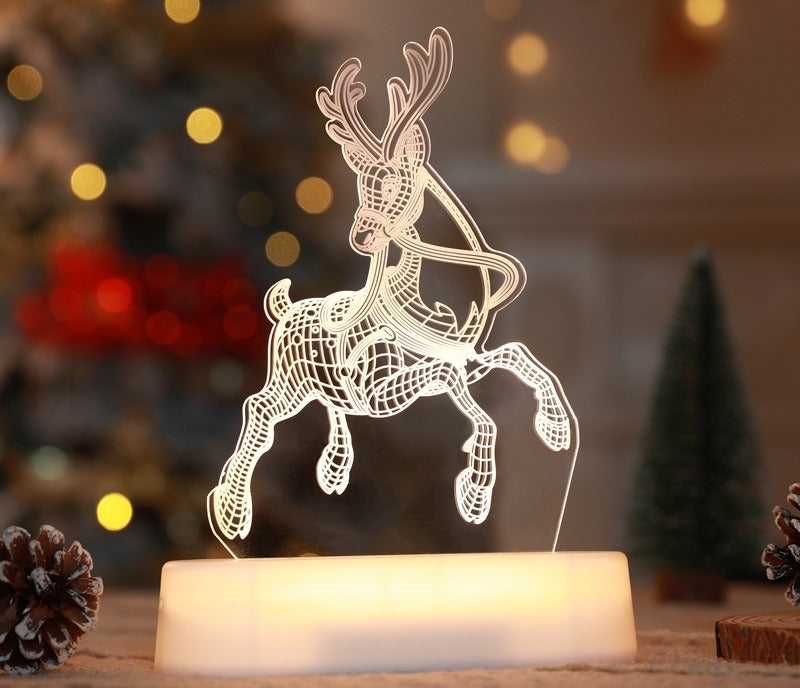 3D julelampe med juletræ i akryl