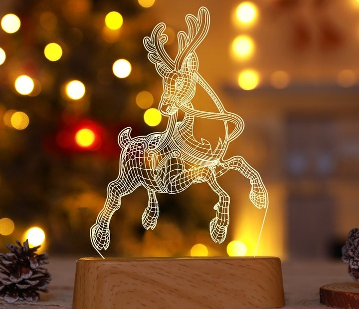 3D julelampe med juletræ i akryl