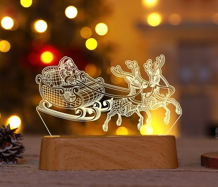 3D julelampe med juletræ i akryl
