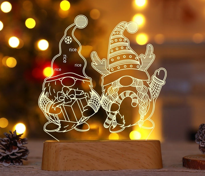 3D julelampe med juletræ i akryl