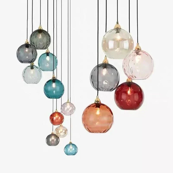 Glasora Pendellampe - Transparent Glasbold med LED-belysning