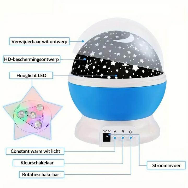Stjerneprojektor Nattelys - Luna |
