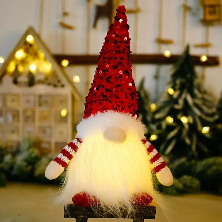 Jule Gnom Dekoration | LED Nattelys | Varm Glød Ferie Ornament