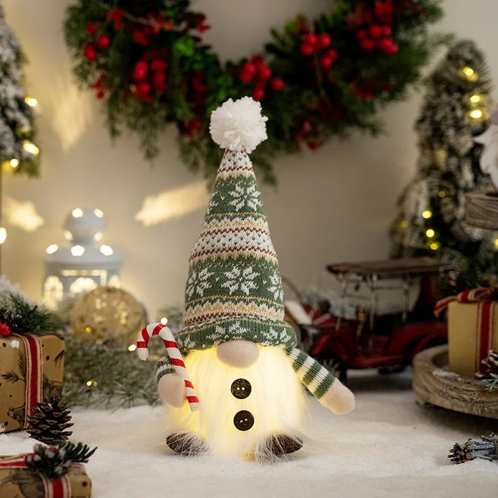 Jule Gnom Dekoration | LED Nattelys | Varm Glød Ferie Ornament
