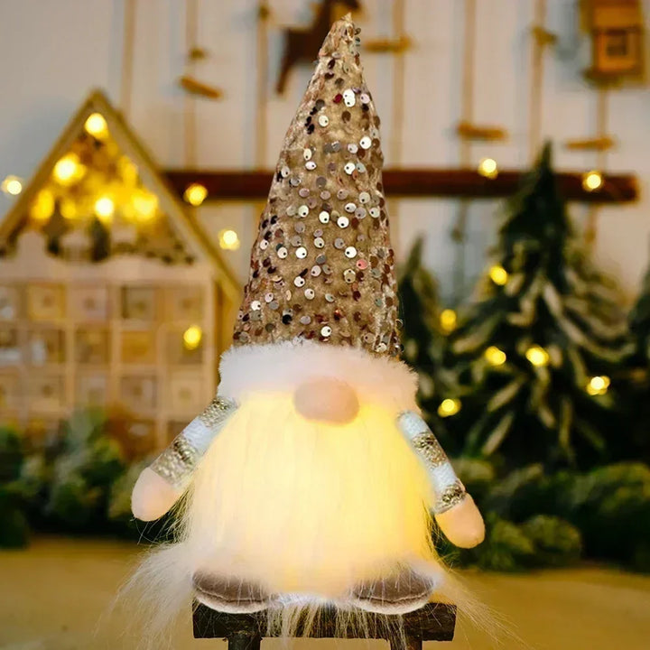 Jule Gnom Dekoration | LED Nattelys | Varm Glød Ferie Ornament