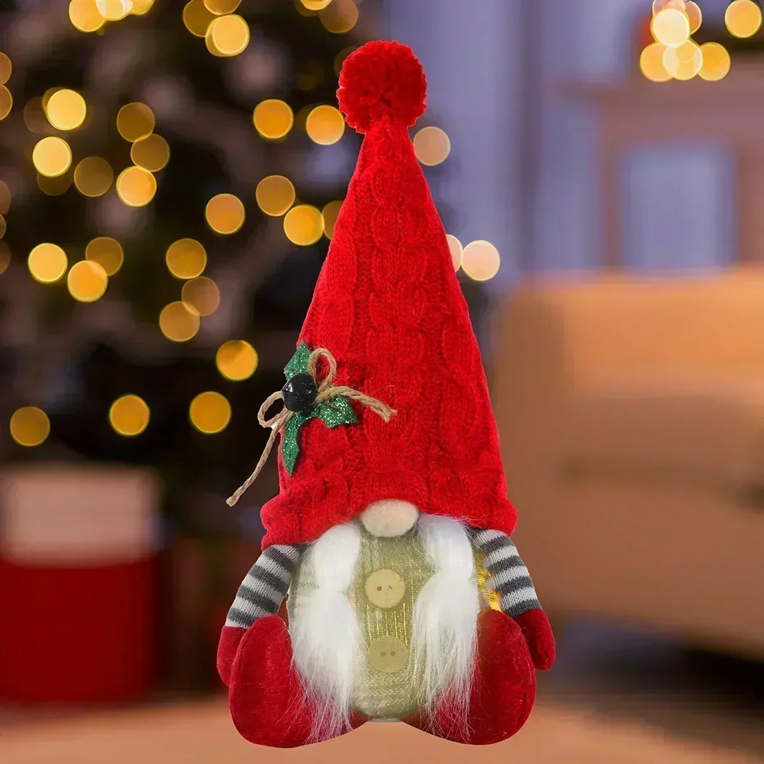 Jule Gnom Dekoration | LED Nattelys | Varm Glød Ferie Ornament